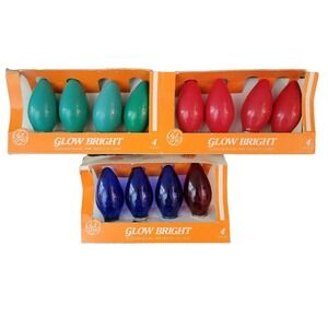Lot of Vintage GE‎ GLOW BRIGHT Christmas Bulbs C9-CC Outdoor MADE IN USA